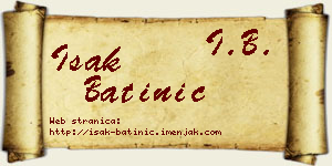 Isak Batinić vizit kartica